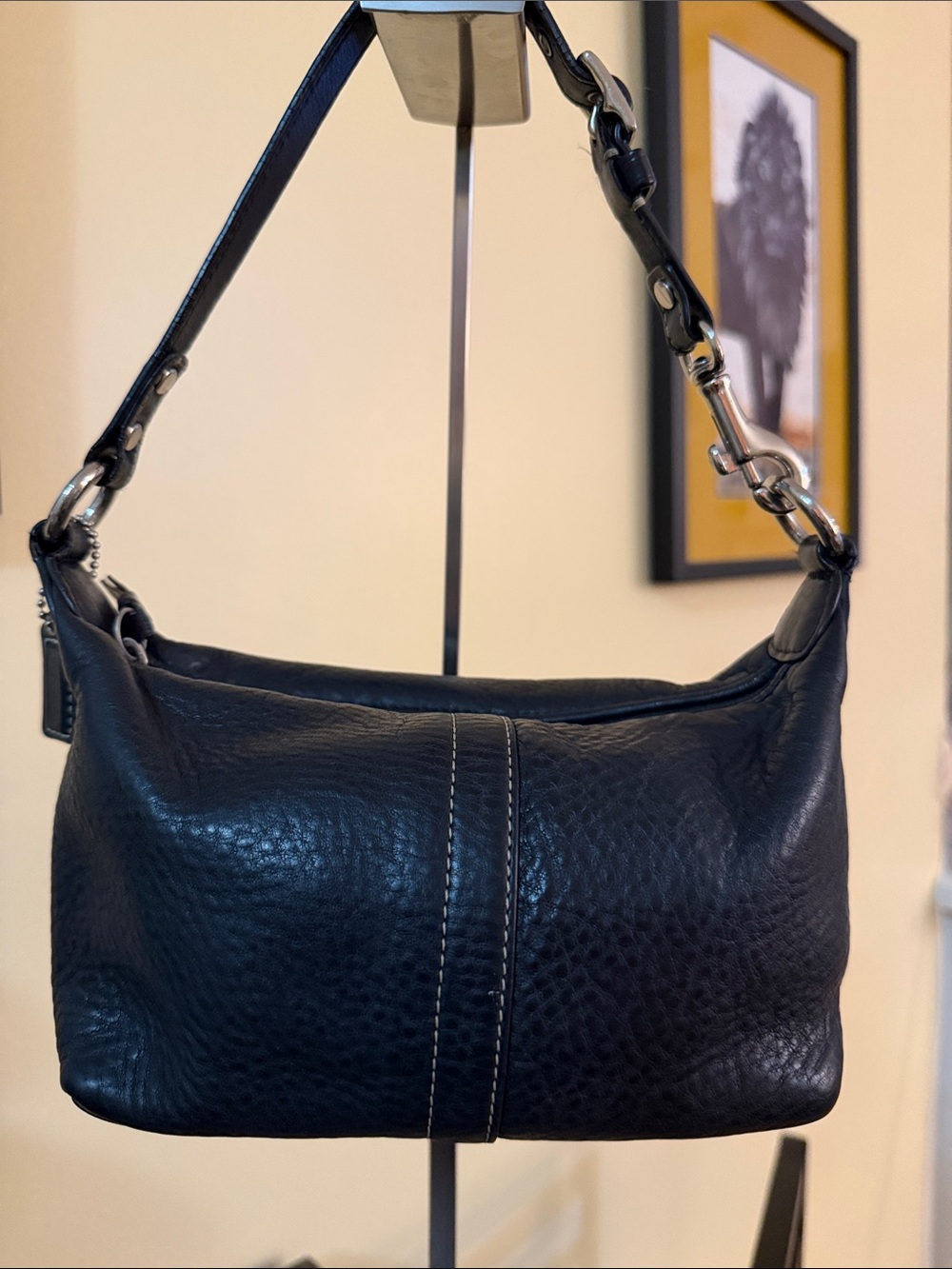 Coach Vintage small Y2K Black pebbled Leather Shoulder Bag Leatherware 1941 - Picture 16 of 16